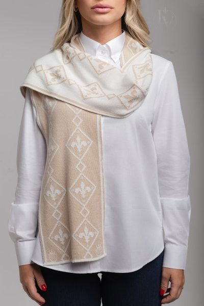 Cachecol Flor de Liz - Off White/Bege