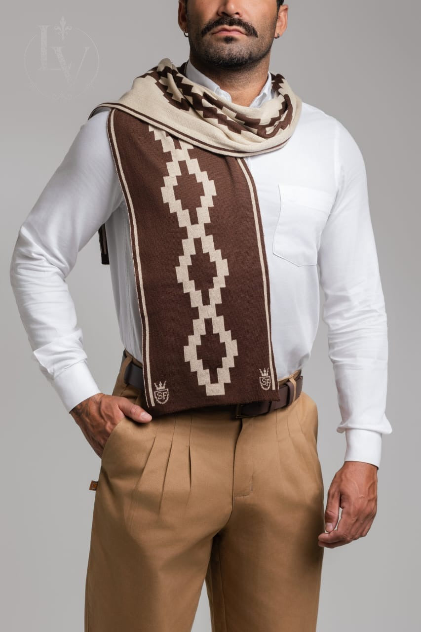 Cachecol Guarda Pampa Masculino - Cafe/Bege