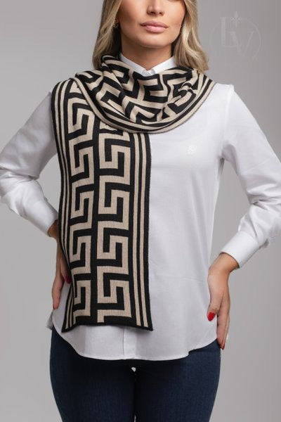 Cachecol Inca - Preto/Bege