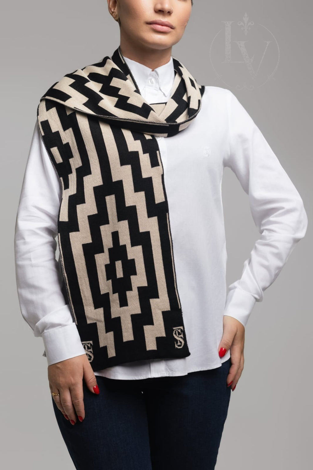 Cachecol Pampa - Preto/Bege