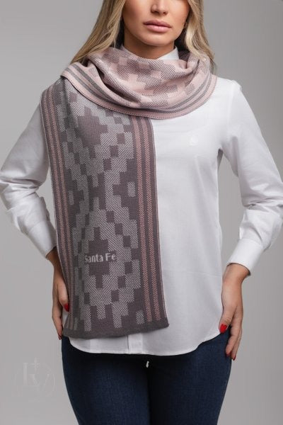 Cachecol Provinciana - Cinza Rose Prata