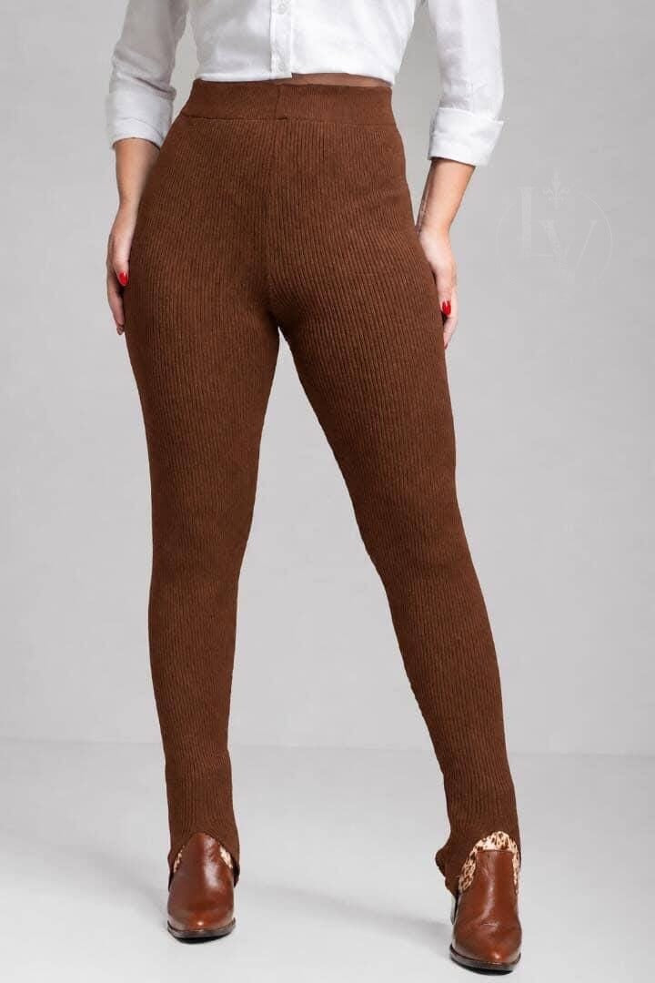 Calça Fuseau com Elastano - Marrom