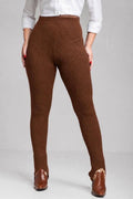 Calça Fuseau com Elastano - Marrom