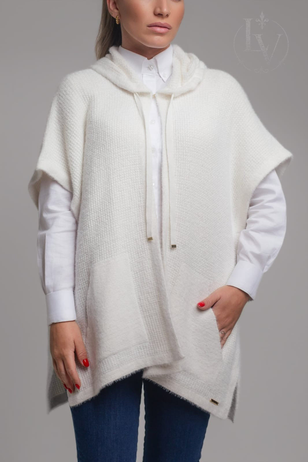 Colete Alpes com Capuz - Creme