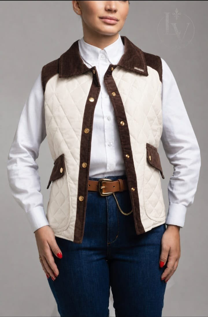 Colete Matelasse Polo - Creme