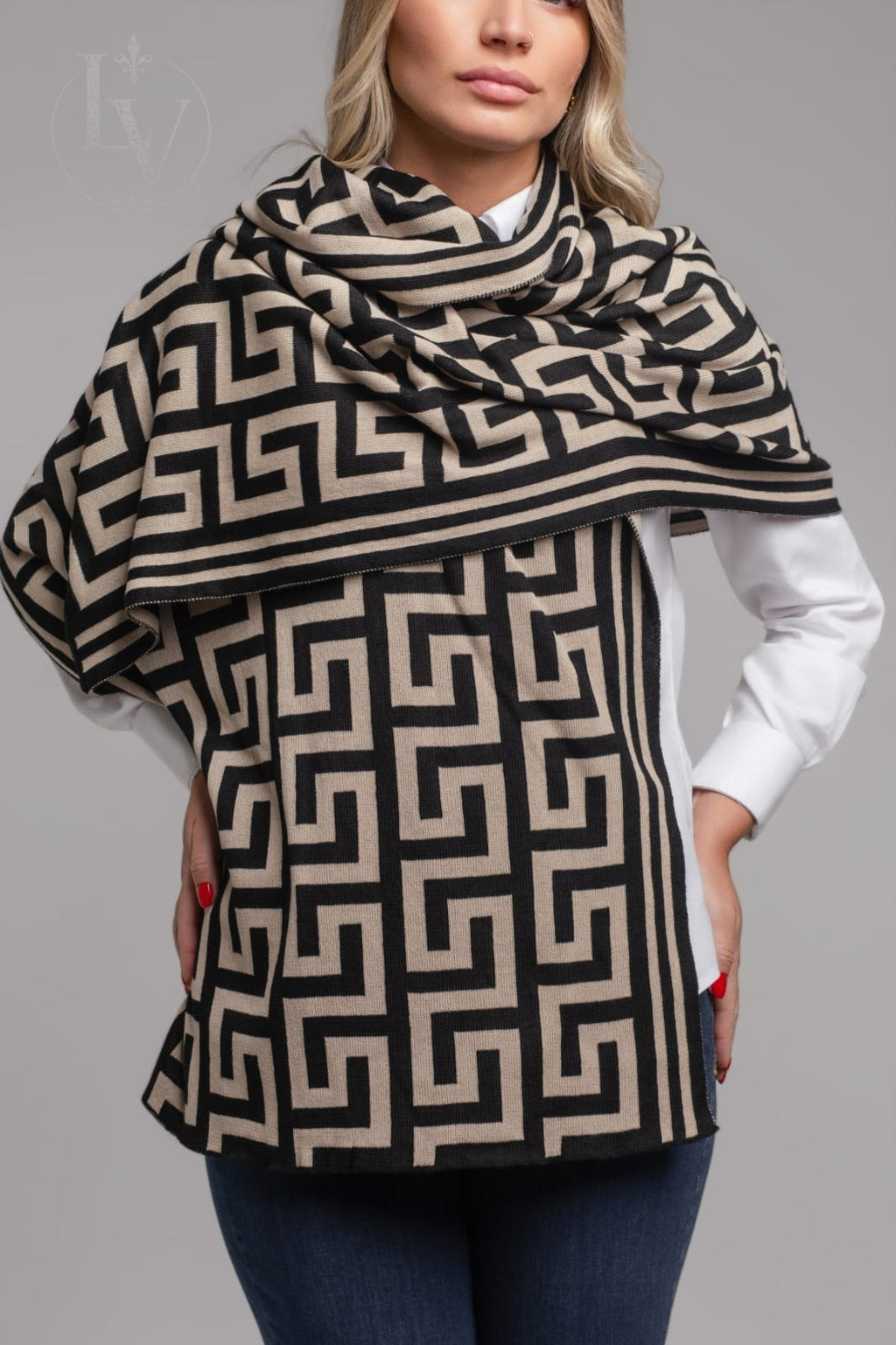 Manta Larga Inca - Preto/Bege