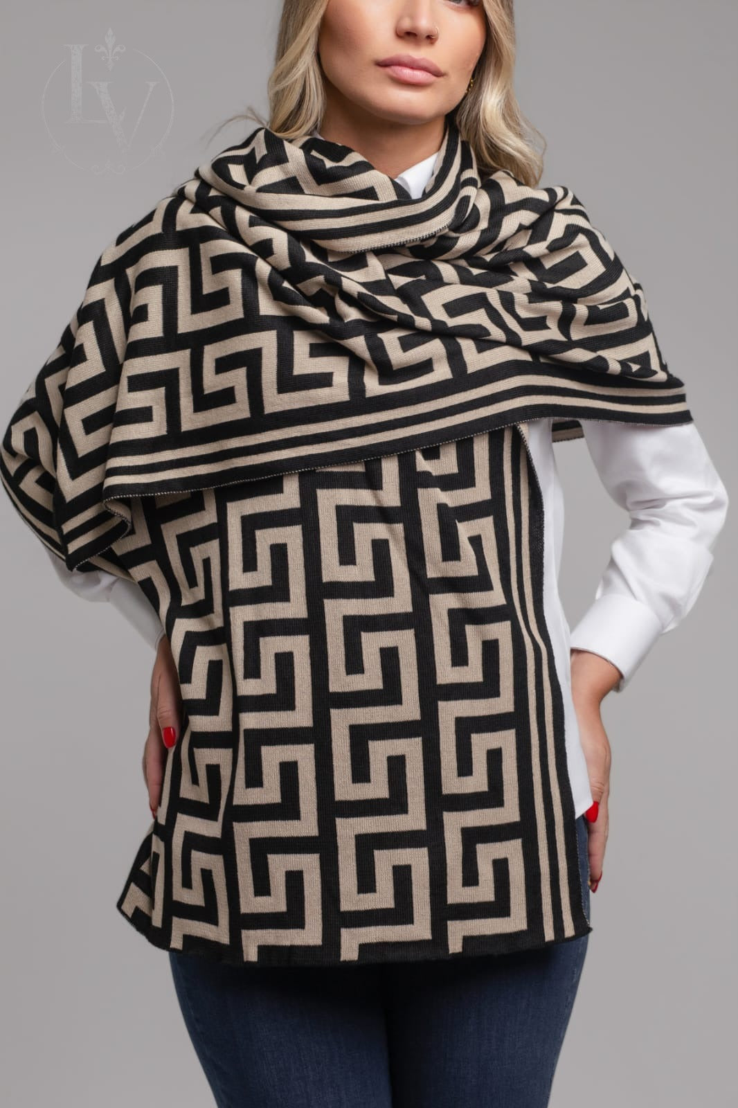 Manta Larga Inca - Preto/Bege