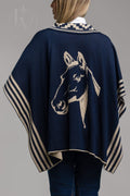Poncho Crioula - Marinho/Bege
