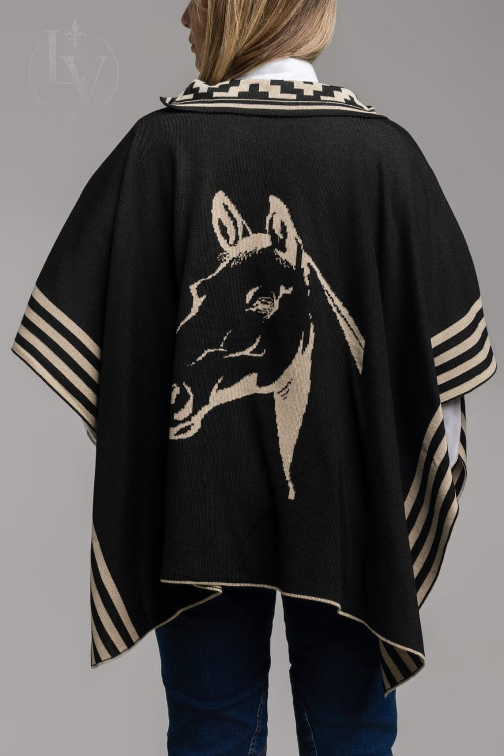 Poncho Crioula - Preto/Bege