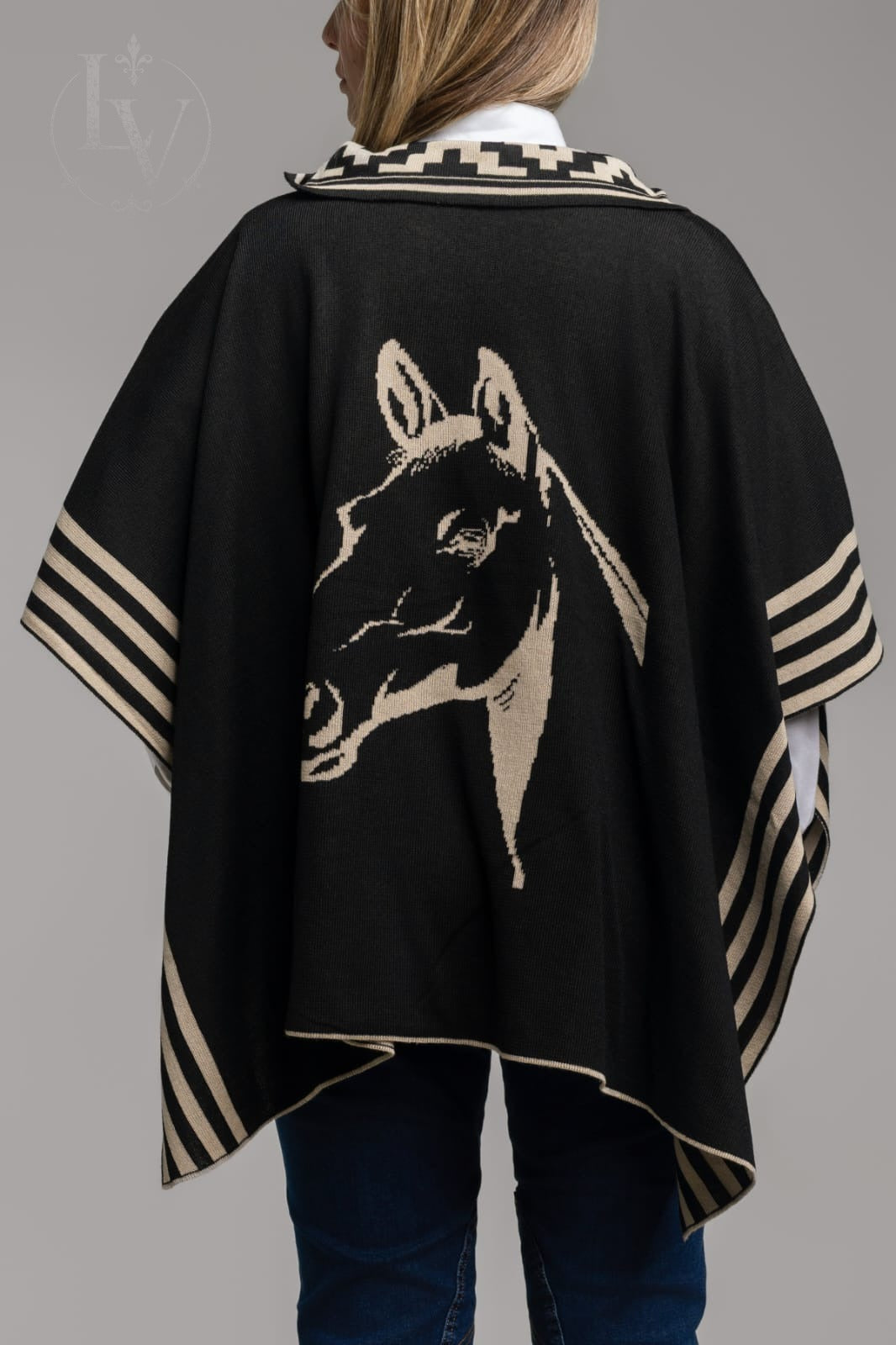 Poncho Crioula - Preto/Bege