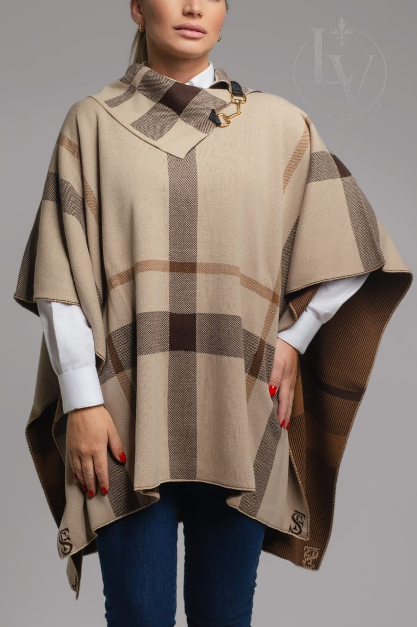 Poncho Escocês - Areia Marrom Caramelo