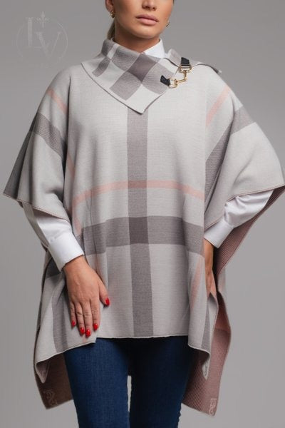 Poncho Escocês - Prata Rose Cinza