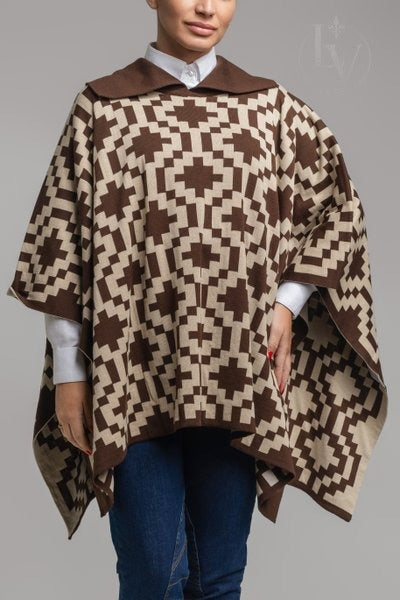 Poncho Missionera - Cafe/Bege