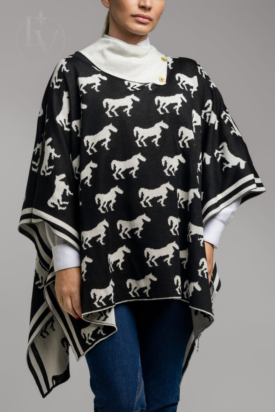 Poncho Potros - Preto/Bege