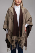 Ruana Ancestral - Bege Mescla Marrom
