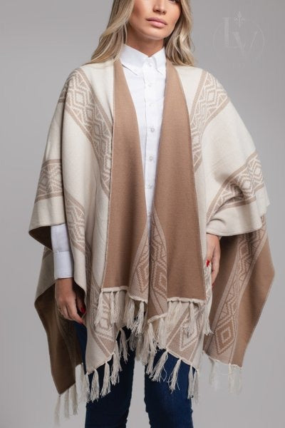 Ruana Ancestral - Creme Bege