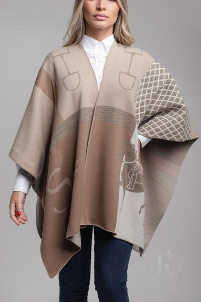 Ruana Horse - Bege Mescla/Bege/Creme/Areia